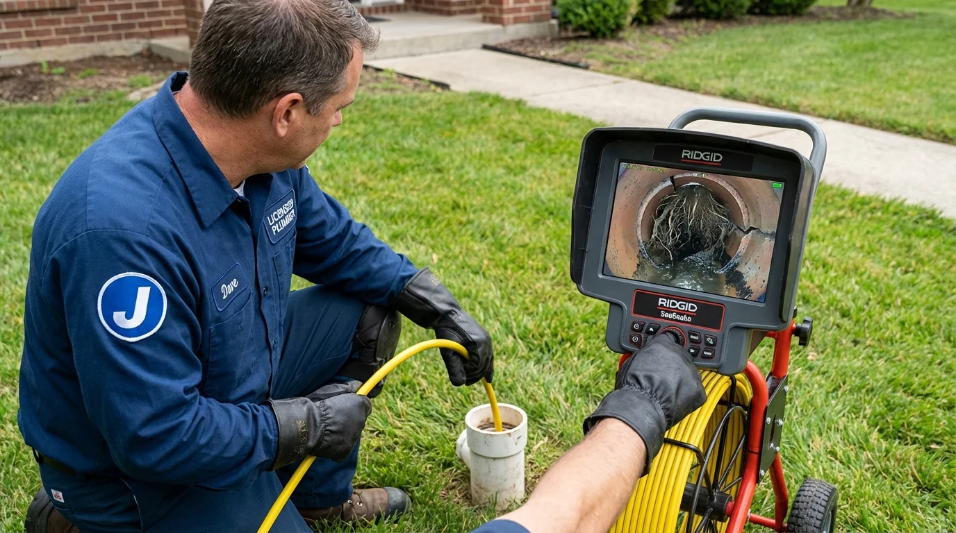Sewer camera inspection being performed by Johns Plumbing LLC in Belgrade