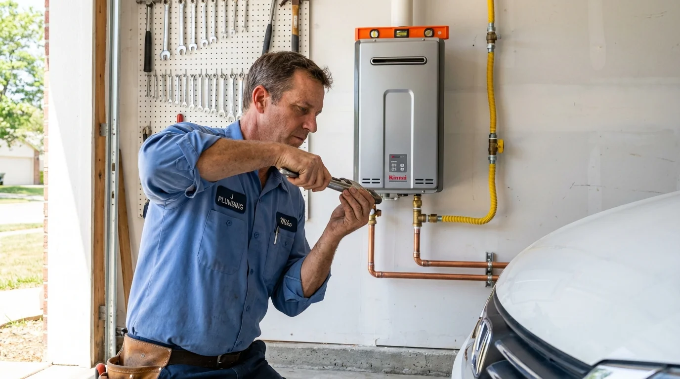 Tankless water heater installation by a Johns Plumbing LLC plumber in Belgrade